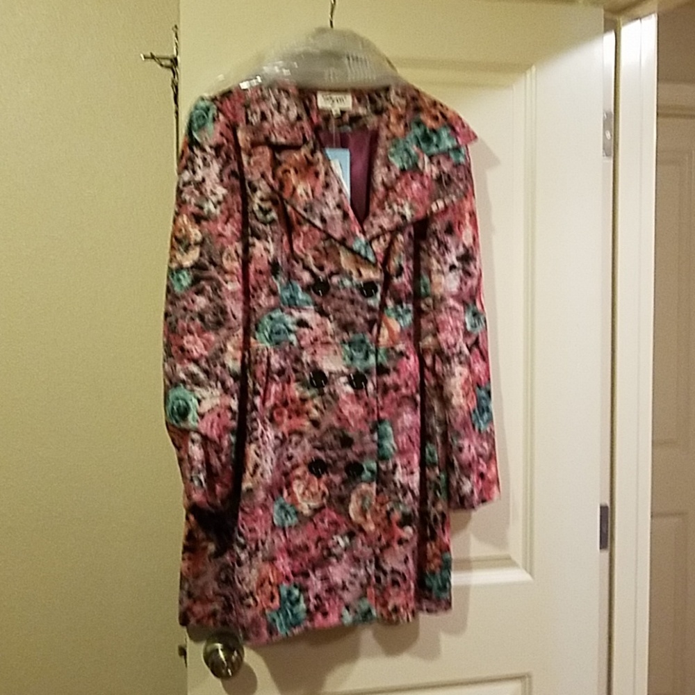 Tatyana XL floral pea coat NWT
